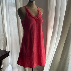 Vintage Oscar de la Renta silky pink slip dress/ nightgown size small